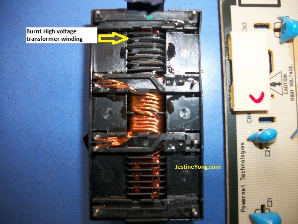 burn lcd monitor high voltage transformer